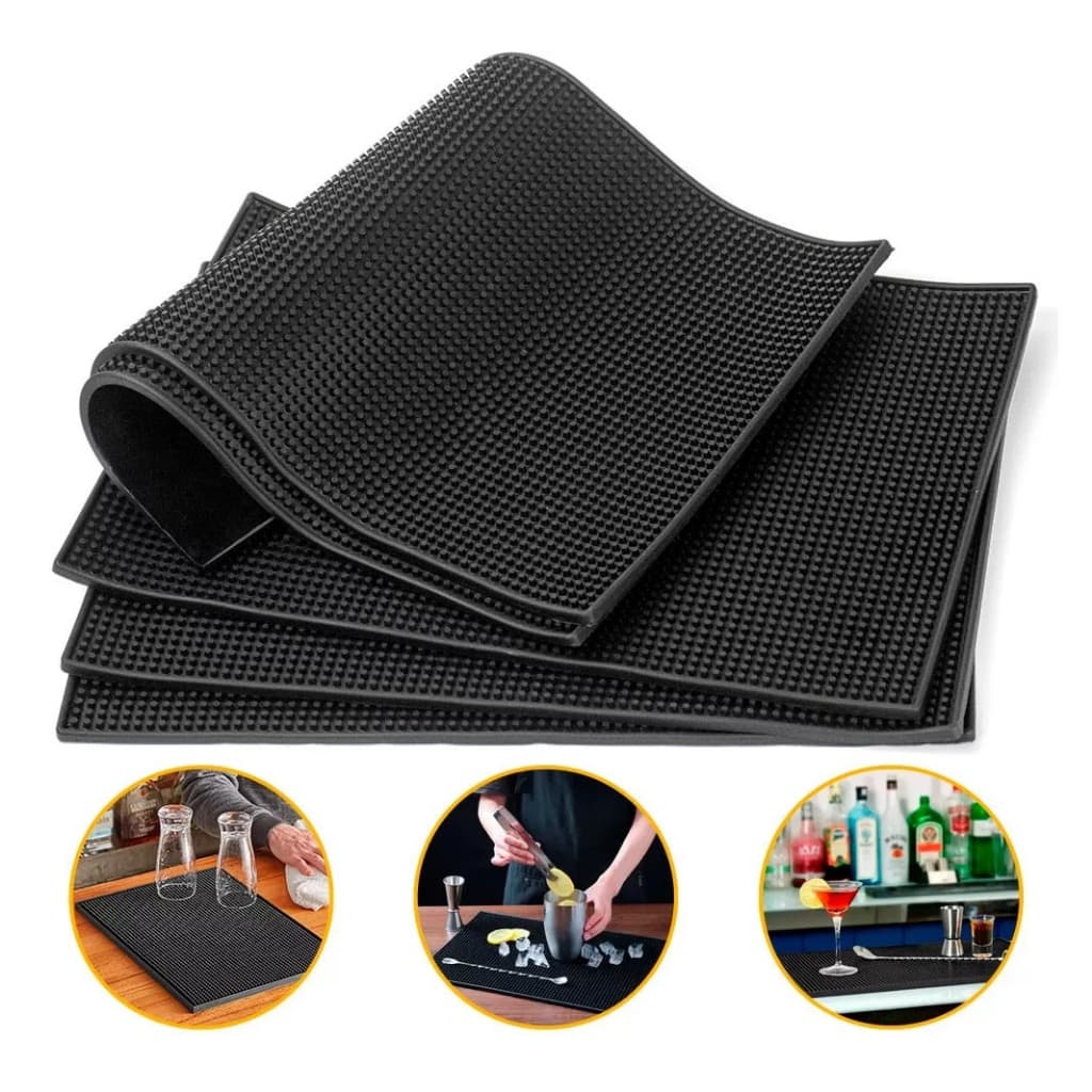 Tapete Escorredor de Louça 45x30 Emborrachado Antiderrapante para Secar Louça, Preparar Drinks Barmen e Protege Móveis
