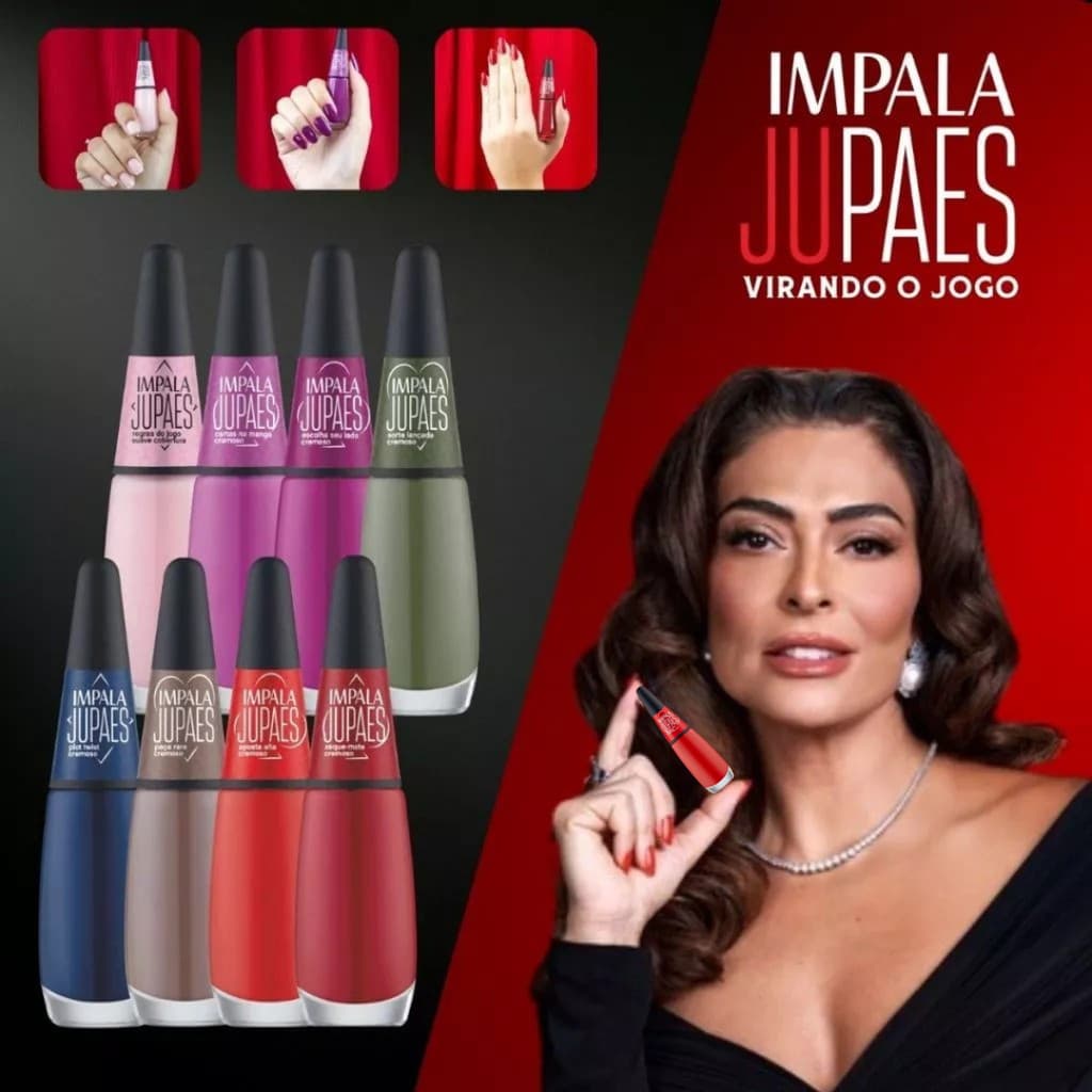 Kit 8 Esmaltes Impala Lançamento Coleção Juliana Paes Virando O Jogo Hipoalergenicos