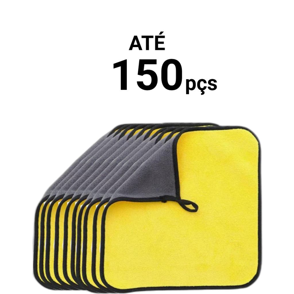 Kit 150 Flanela Uso Geral Limpeza Microfibra Automotivo 400 GSM Para Lavagem de Carro Revenda Atacado