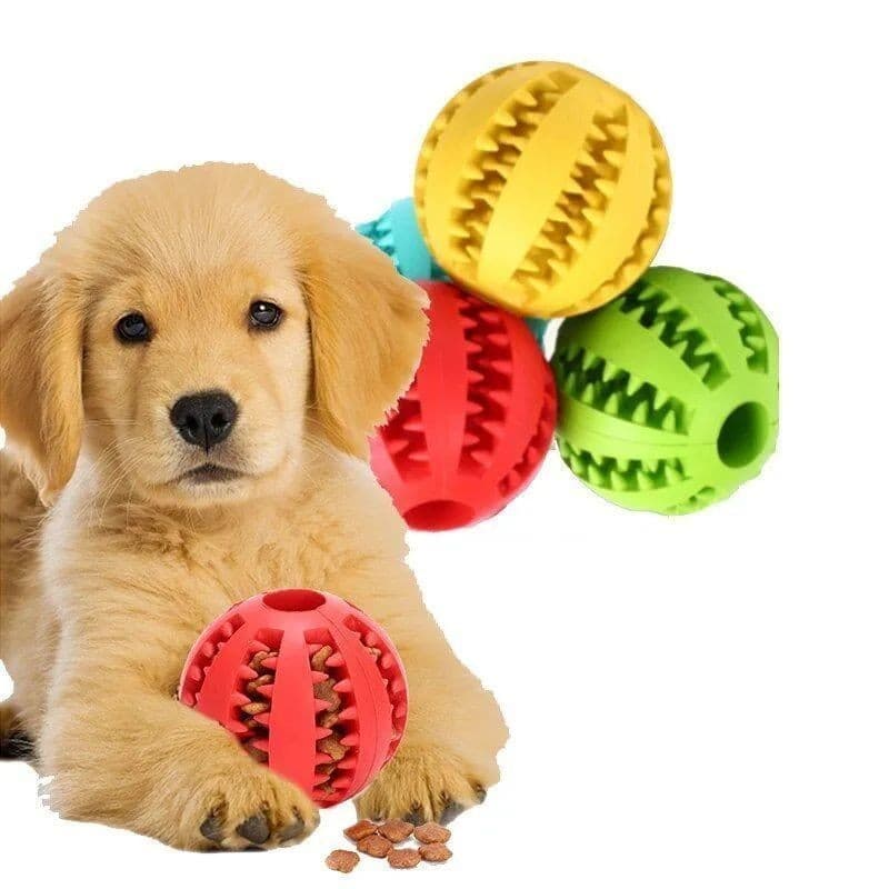 Kit 8 Bolas Multifuncional Escova Cachorro Gato Mordedor Porta Petisco Pet Ball Bolinha 4,5 cm x 5cm