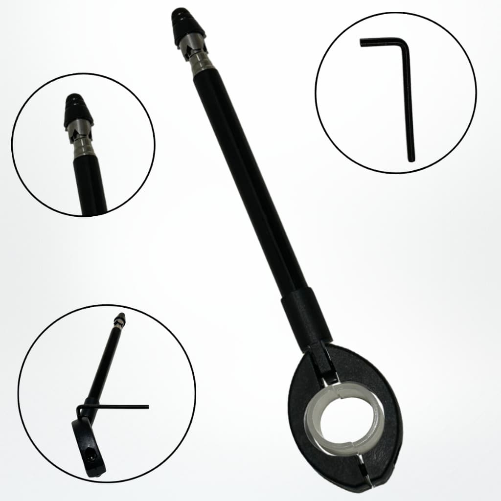 Antena Corta Pipa Retrátil Anti Cerol Preta ou Prata para Moto – Aço Inox Universal de Guidão 7 Estágios