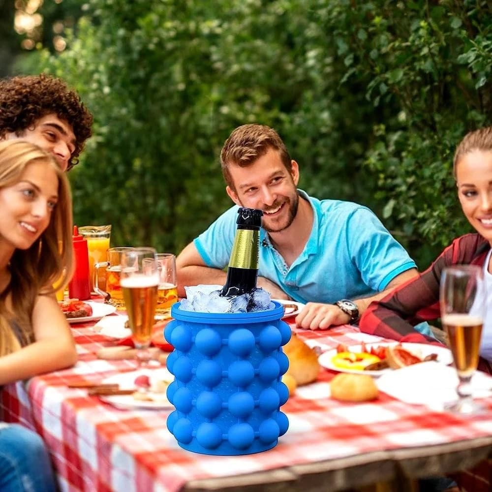 Balde Gelo Silicone Drinks Pote Conserva Armazena Latas Recipiente Térmico Cubos Camping Bebidas
