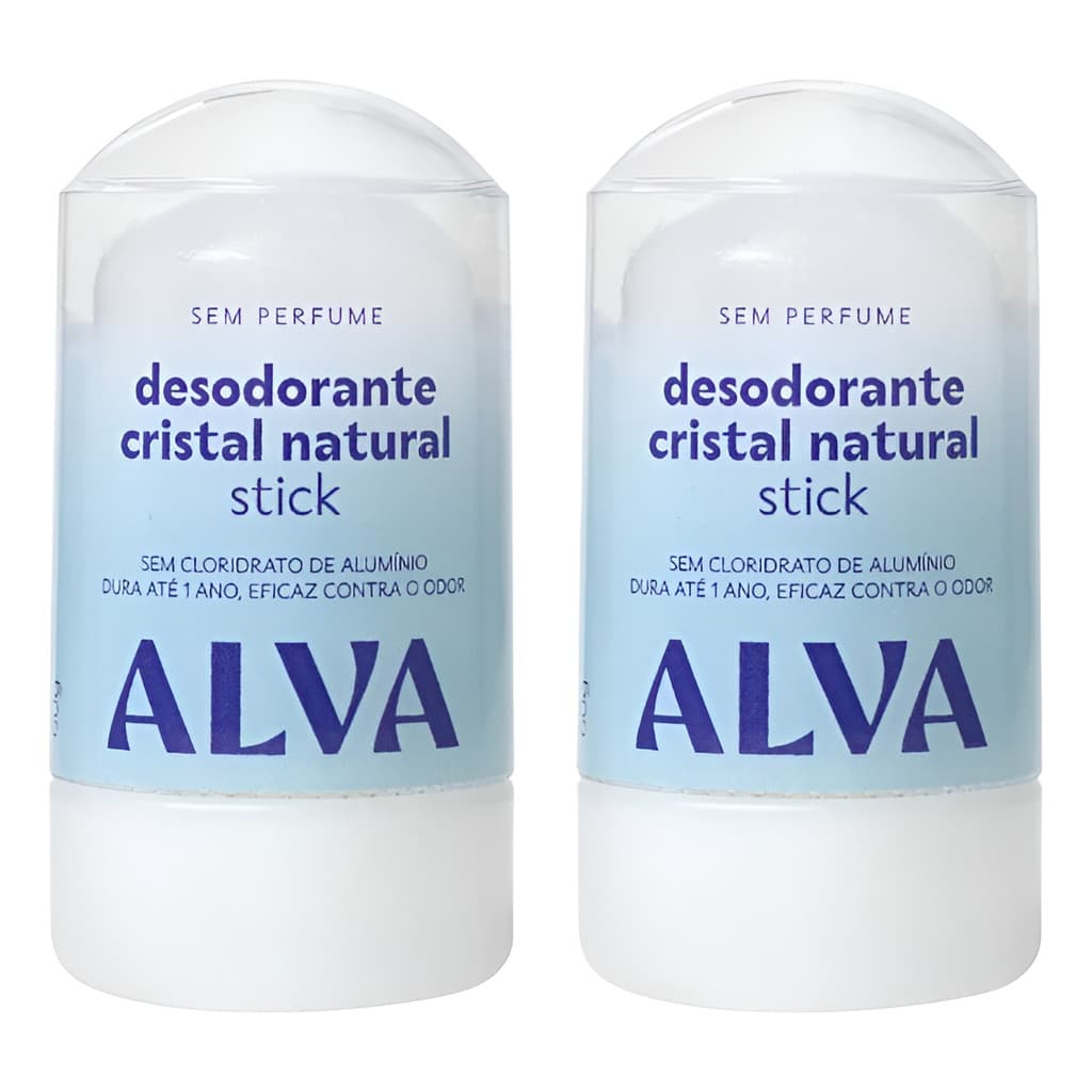 Kit 2 Desodorante Alva Cristal 60g  Stick Casal