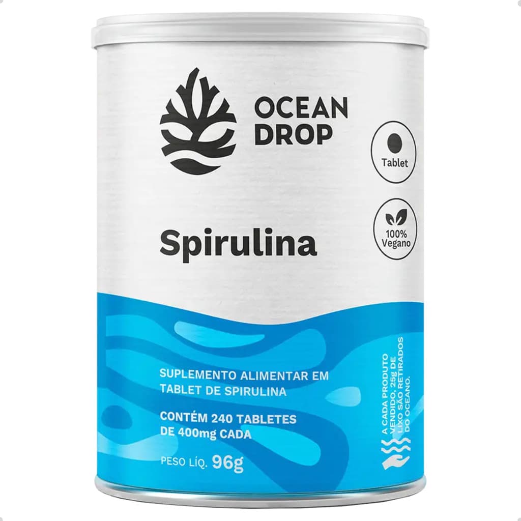 Spirulina Ocean Drop 240 Tabletes Vegano Diet