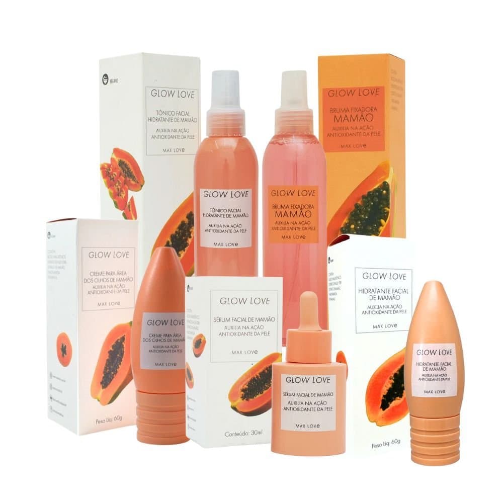 Combo 5 Itens Skin Care Glow Love Mamão Max Love