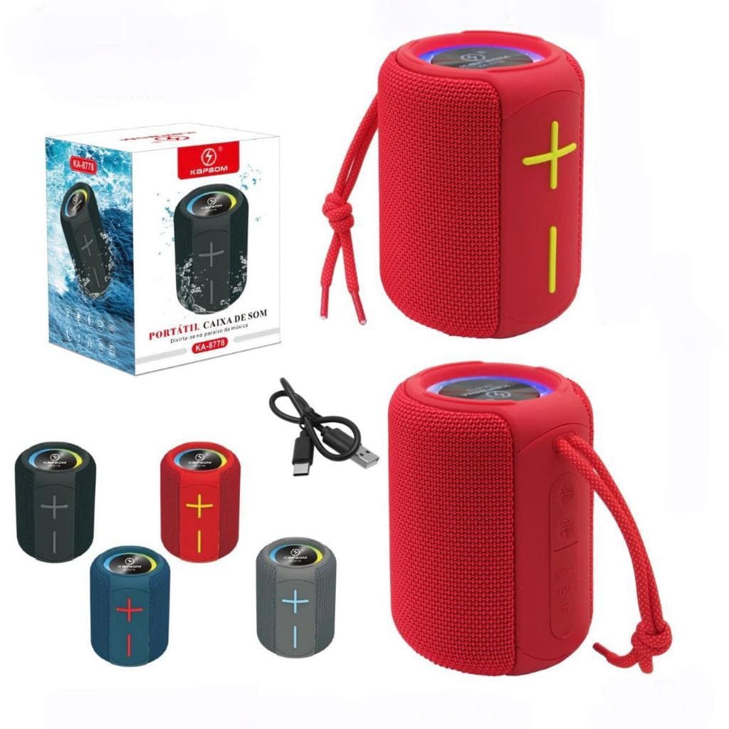 Caixa de Som Portátil Bluetooth KA-8778 – À Prova DÁgua, Som Potente, Bateria de Longa Duração