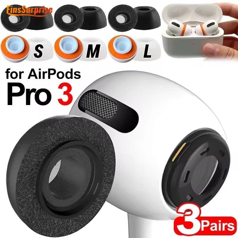 Tampões De Ouvido De Espuma De Memória De Fácil Instalação-Pontas Com Redução De Ruído Ativo Para AirPods Pro 3-Fones Bl