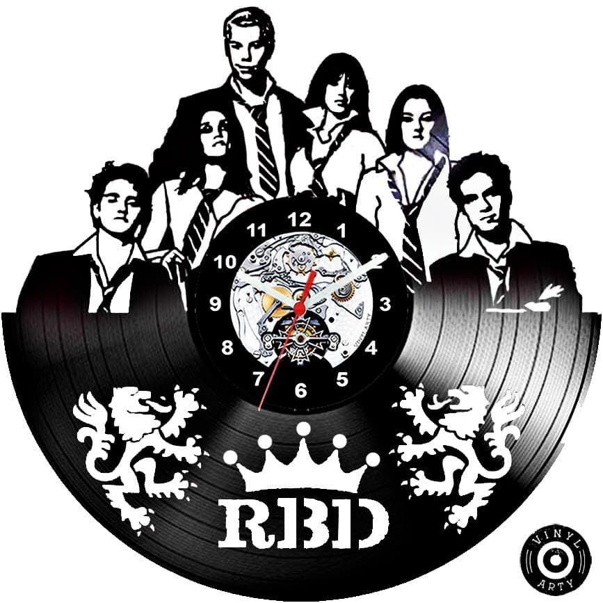 RBD - Relógio de Parede em Disco de Vinil Rebelde