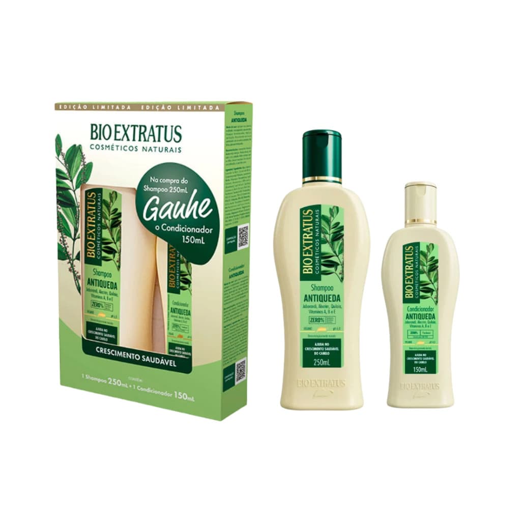 Kit Antiqueda Jaborandi Shampoo 250mL e Condicionador 150ml Bio Extratus