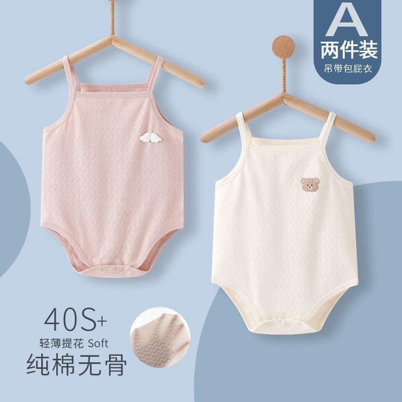 Bebê bebê macacão verão estilo fino bebê estilingue macacão de algodão puro colete barriga roupas do bebê recém-nascido
