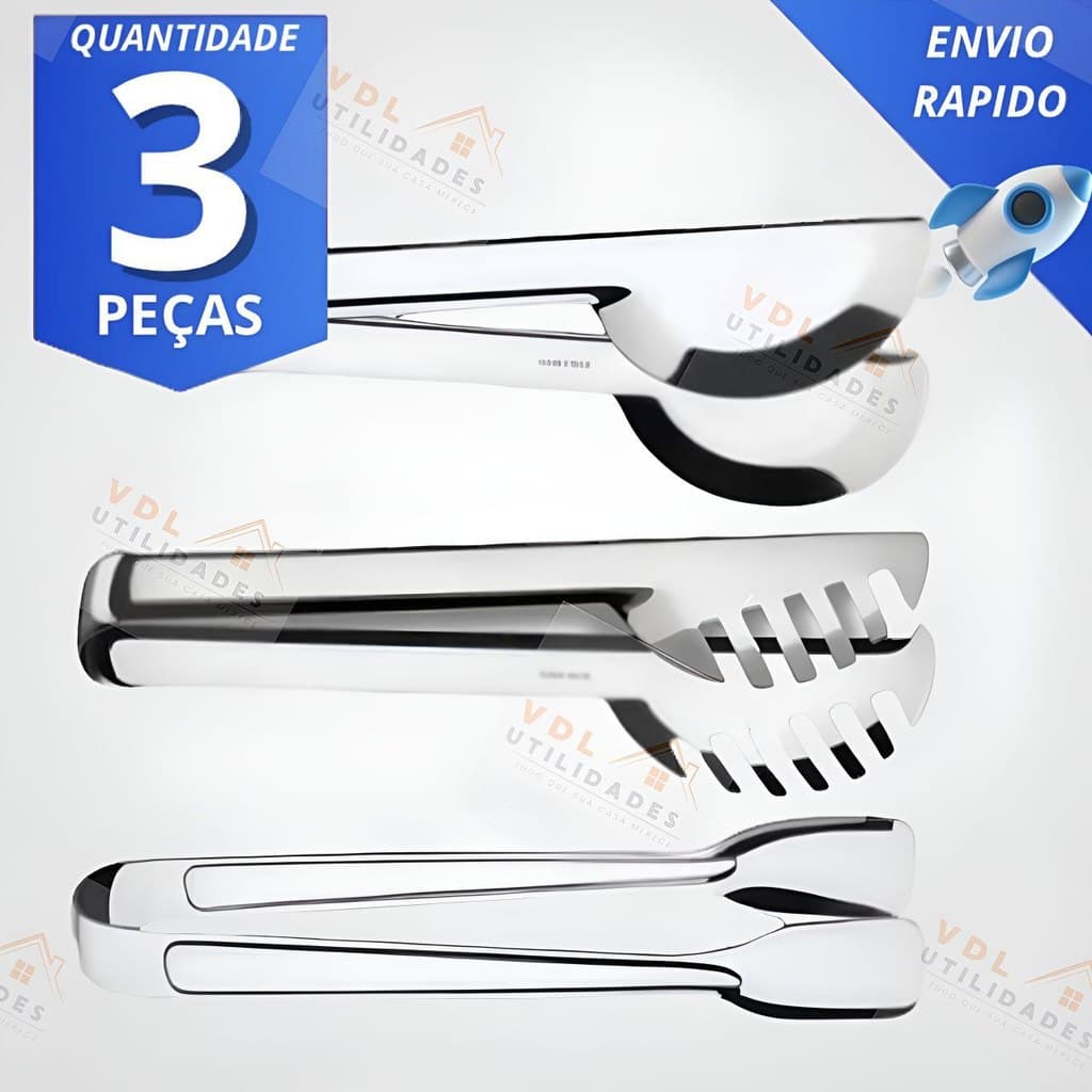 Kit 3 Pegador de Massa 20cm Pegador Universal 20cm Pegador de Frios 18cm Inox