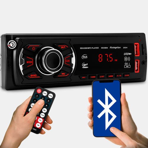 Auto Rádio Aparelho Pra Carro Com Bluetooth  Bt Sd Usb 5566