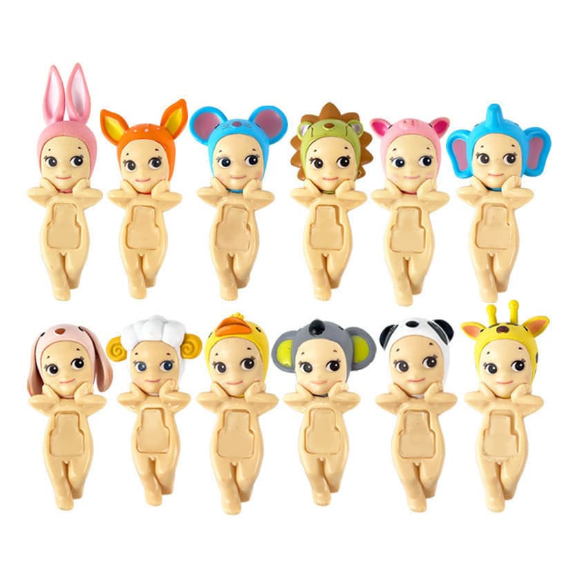 kit 12 Sonny Angels Animais Bonequinhas Surpresas Colecionáveis Com Adesivo