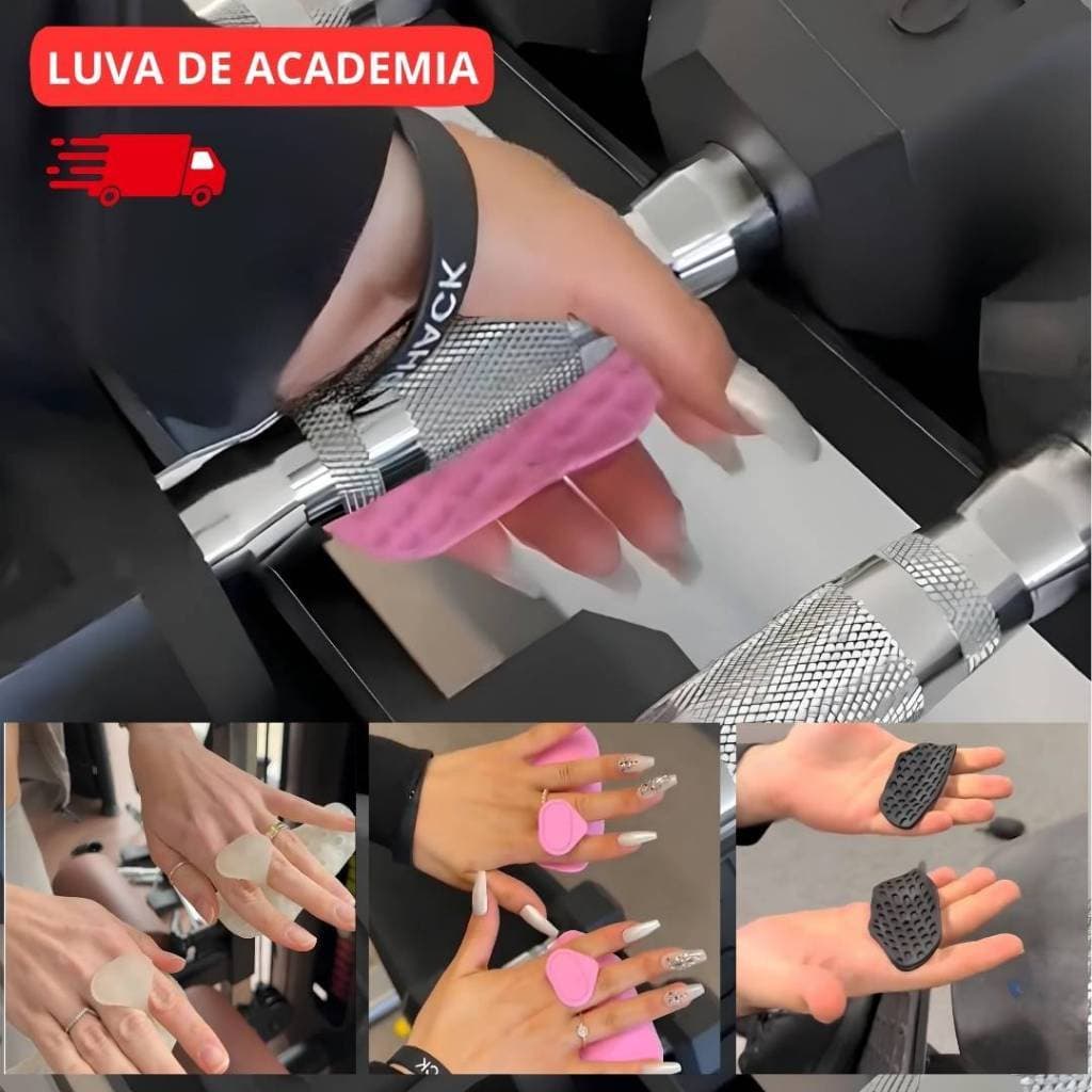 Luva de Academia Musculação Treino Max Grip Protetor de Pegada Antiderrapante Halteres Barras