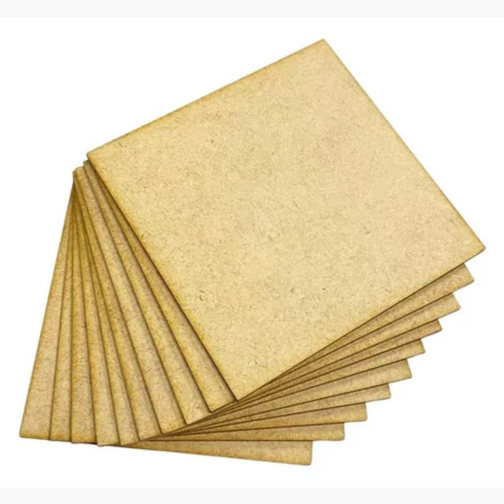Placa Chapa Mdf Cru 20x20 6mm kit 10 unidades