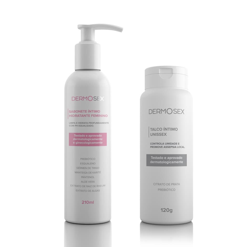 Kit Saúde Íntima Talco Íntimo + Sabonete Líquido Feminino Dermosex