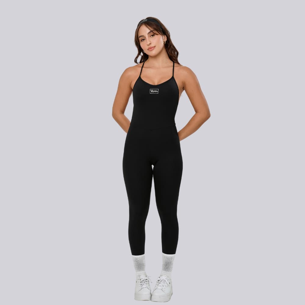 Macacão Fitness Roupa Academia Com Alça Cruzada Costa Cavada Elástico