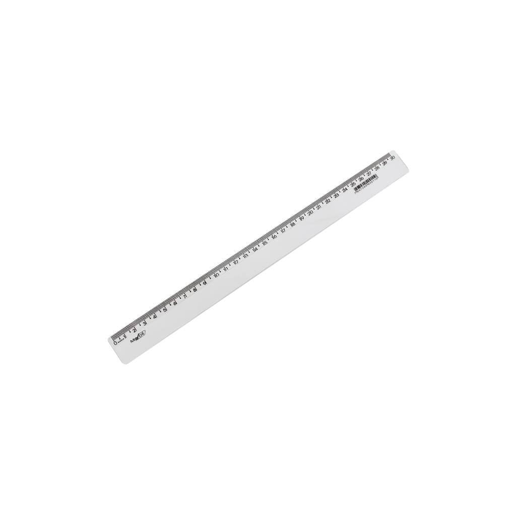 Régua 30cm Plástico Transparente Cristal Maxcril 10 Unid