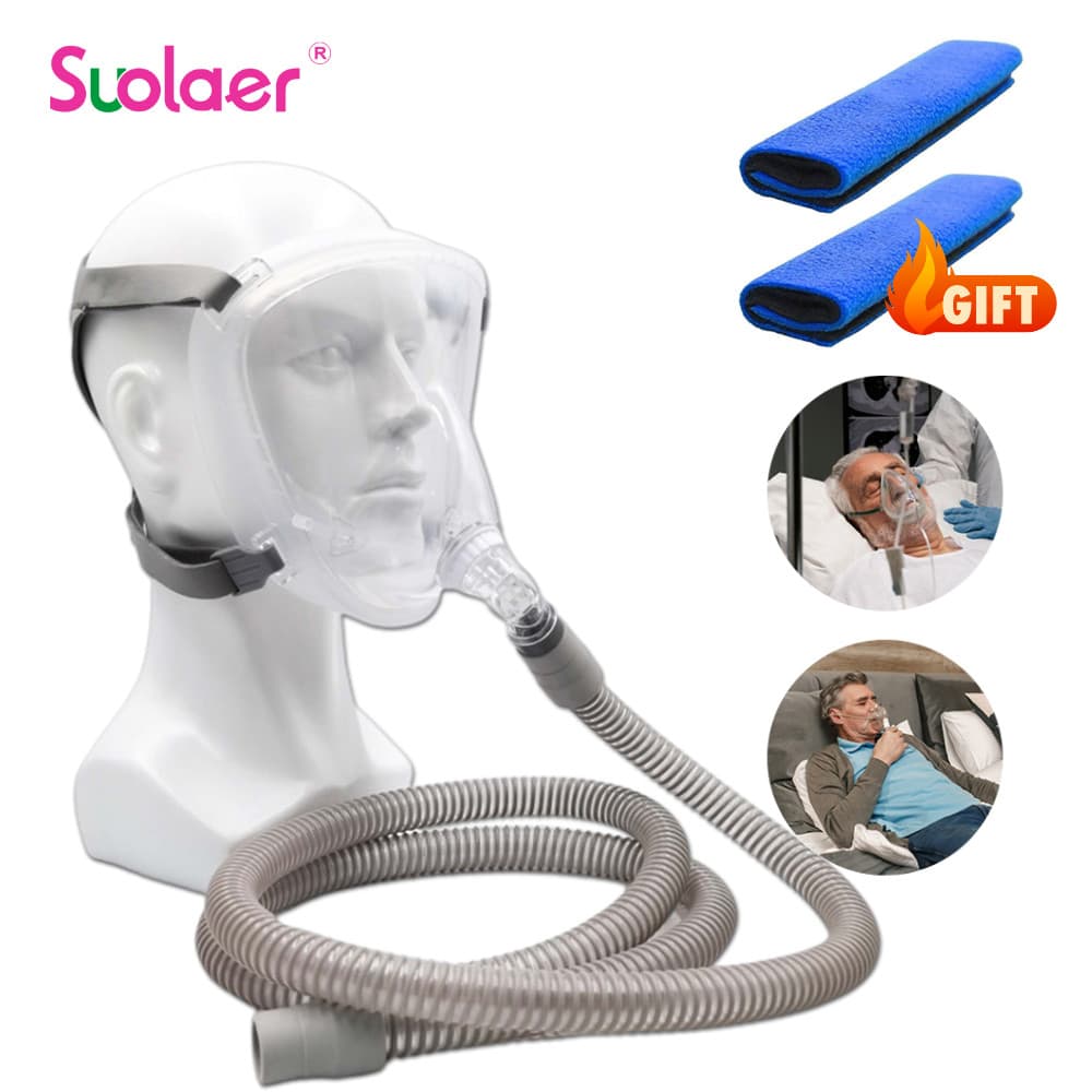 Suolaer CPAP Total Máscara Facial Inteira Para Auto BPAP Anti Ronco Protetora De Sono Acessórios Automático