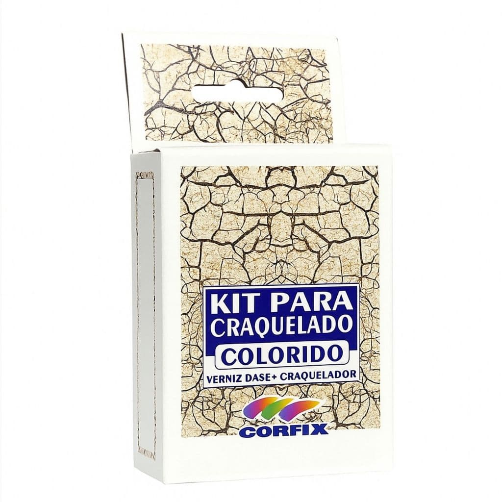 Kit Para Craquelado Colorido Verniz Base mais Craquelador 37ml Corfix Ref. 18137