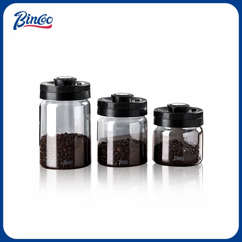 Bincoo jarra selada à prova de luz, armazenamento de grãos de café, jarra de armazenamento de vidro a vácuo selada, jarr