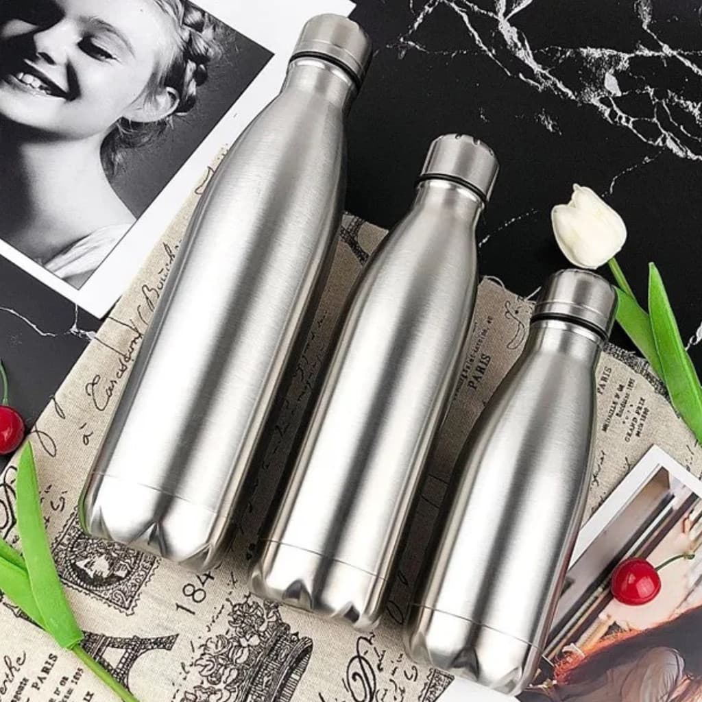 Garrafa de Água 1 Litro Aço em Inox Ultra Resistente e Duravél Ideal para Liquidos (Não é Termica)