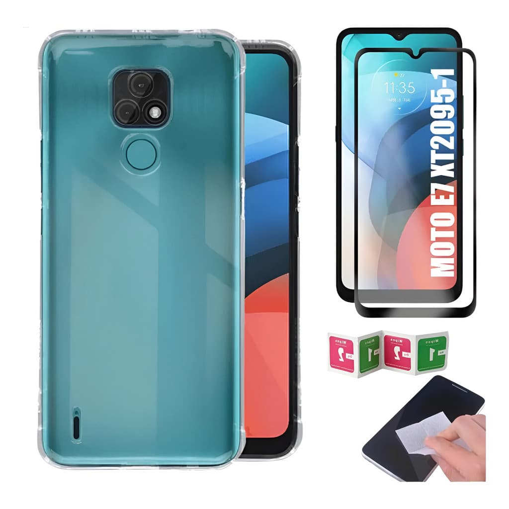 Capinha Anti Impacto + Película Vidro 3d Moto E7 - Tela 6.5
