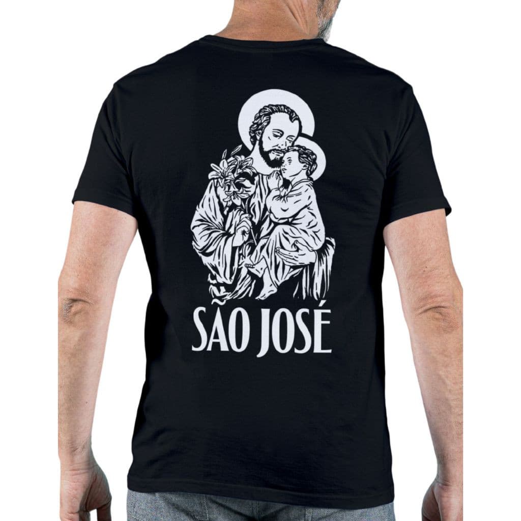 [Camiseta Premium em Algodão Puro]CC Camiseta, camisa Unissex São José e Menino Jesus ORIGINAL, Igreja Católica