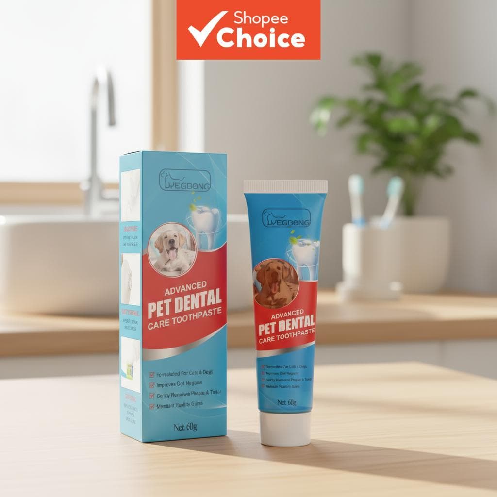 Yegbong Creme Dental para Higiene Bucal de Animais Domésticos para Cães e Gatos - Hálito Fresco, Remoção de Tártaro,