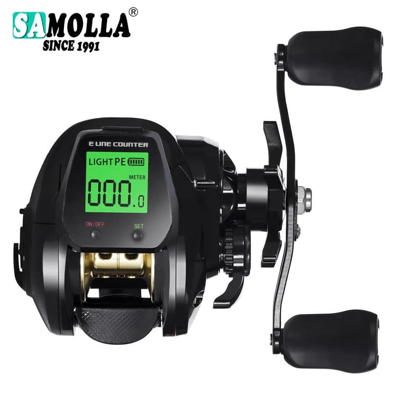 Novo Carretilha de Pesca Eletrônica com Grande Tela LED, Alta Velocidade 7.2:1, 10kg, à Prova d'Água para Água Salgada,