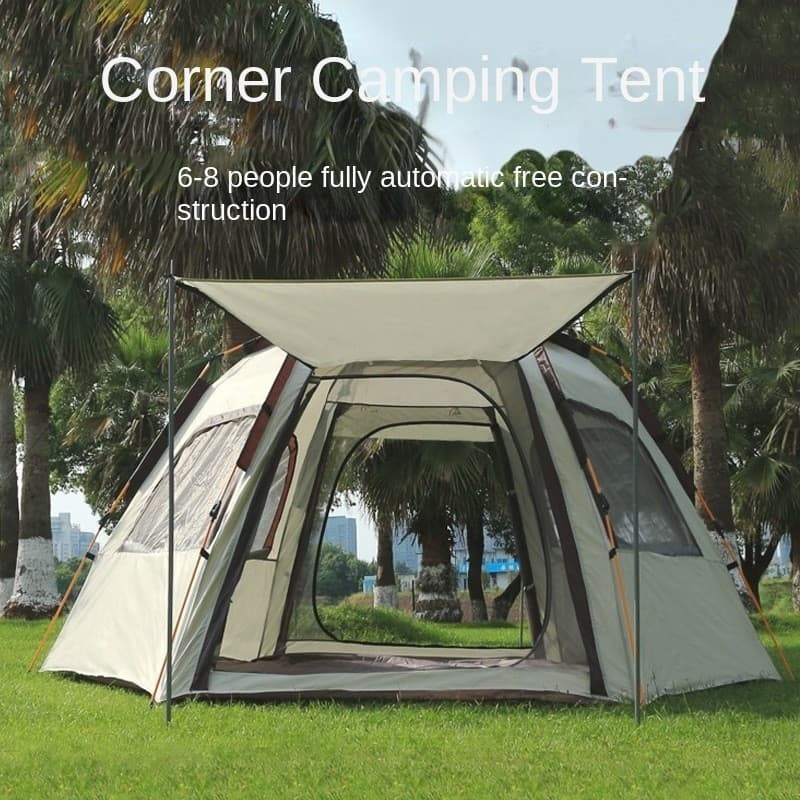 Barraca Hexagonal de sombreamento para acampamento ao ar livre, 5-8 pessoas, acampamento automático, barraca de construç