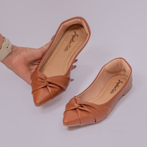 Sapatilha Feminina Bico Fino Detalhe Nó Casual Dia a Dia Confortável  Hope Shoes