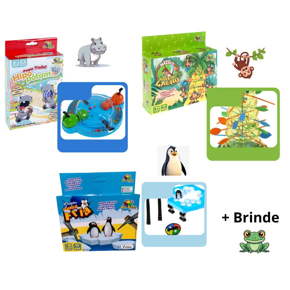 Kit de Mini jogos para fazer a diversão da garotada + Brinde