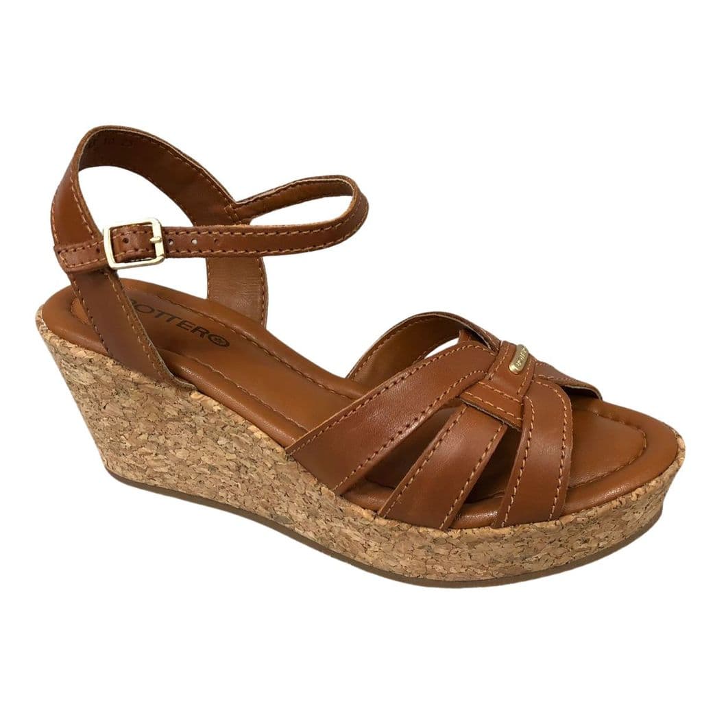 Sandalia Bottero Anabela em Couro Confortavel 372808
