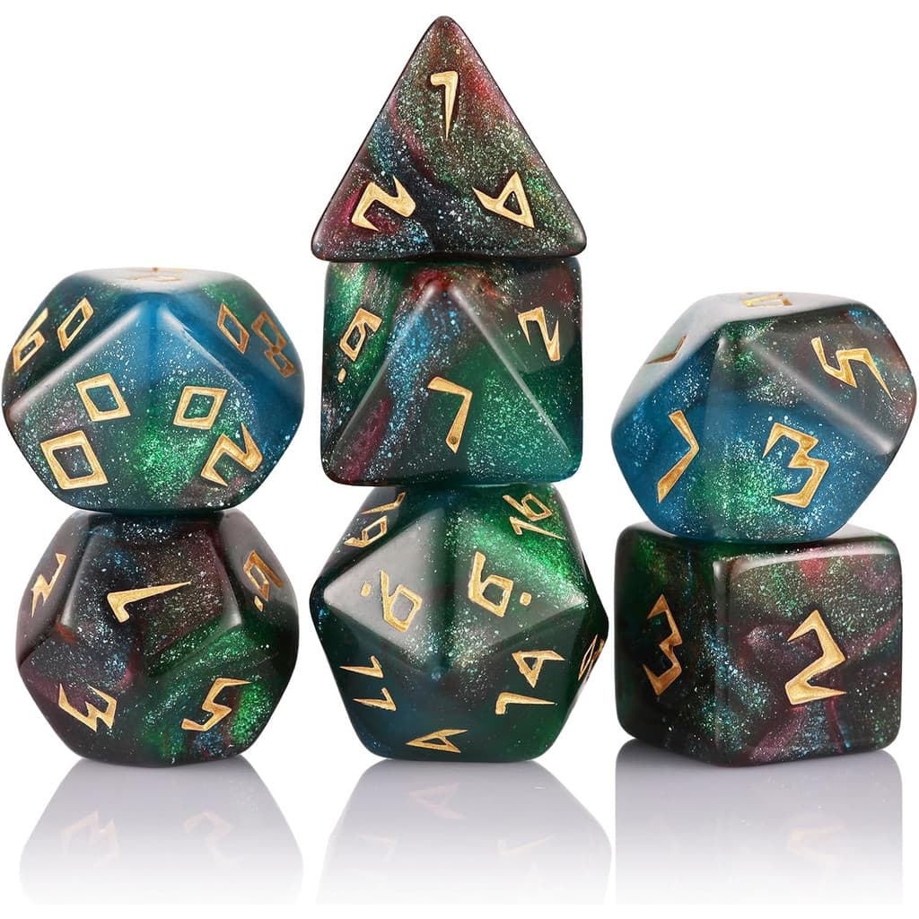 Conjunto De Dados DND Poliédrico Nebulosa Jogo Para RPG Masmorras E Dragões MTG D20 D12 D10 D8 D6 D4 De Mesa