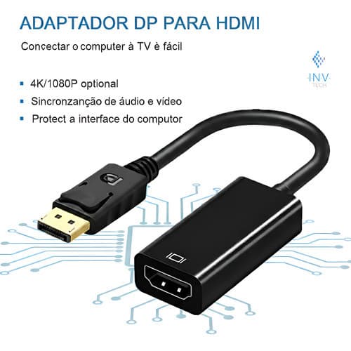 Adaptador Conversor Displayport Para Hdmi 4k 60hz Inv Tech Dpxhdmi 4k