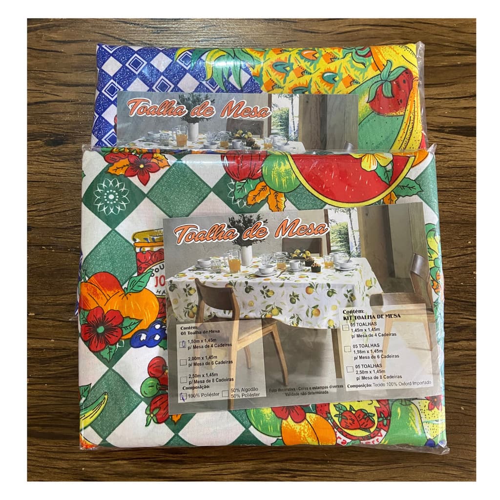 Kit 2 Toalha De Mesa 4 Cadeiras Estampas Variadas Cozinha