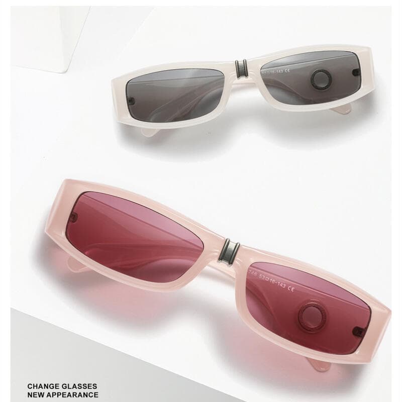 Óculos de Sol Retangulares Vintage para Homens, Óculos de Sol da Moda para Mulheres, Óculos de Sol Anti-UV para Uso Exte