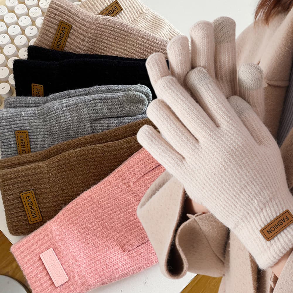 Luvas De Ciclismo Para O Inverno | Tela De Toque De Malha Maillard Quentes Unissex , Uso Diário E Atividades Ao Ar Livre
