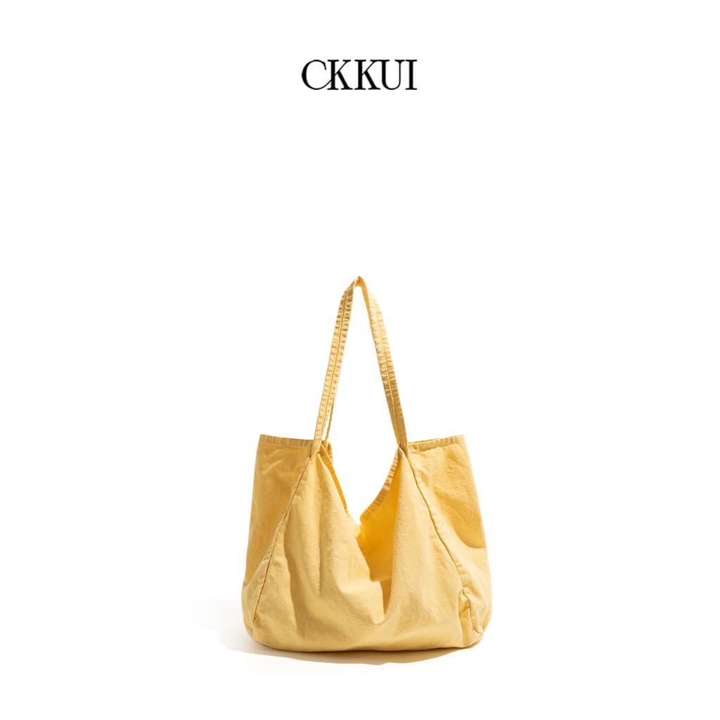 CKKUI Verão Dopamina Luz Solar Amarelo Bolsa de Lona Estilo Preppy Bolsa de Grande Capacidade Bolsa de Ombro Sacola