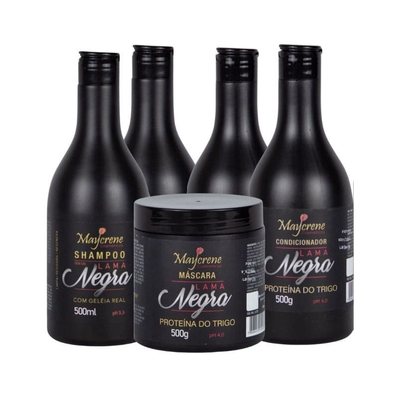 Kit Maycrene Matizador Lama Negra (2 Shamp, 2 Cond e 1 Másc) Ativador de Tons Escuros