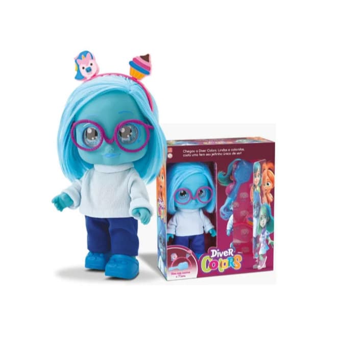 Boneca My Little Diver Colors Divertoys - Azul