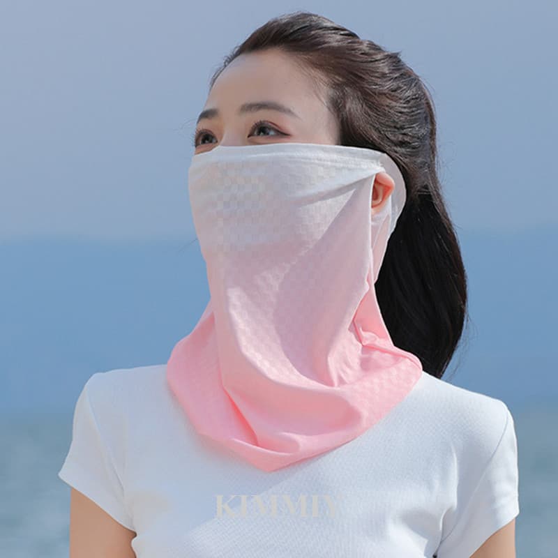 KIMMIY FAUSE Protetor solar de verão Máscara de malha respirável pescoço Anti-ultravioleta com aba de chapéu para passe