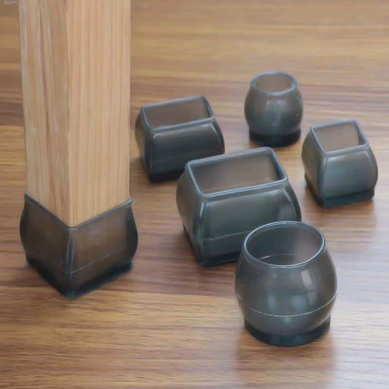 24 peças de protetor de pés de silicone preto para mesa e cadeira, protetor de piso silencioso