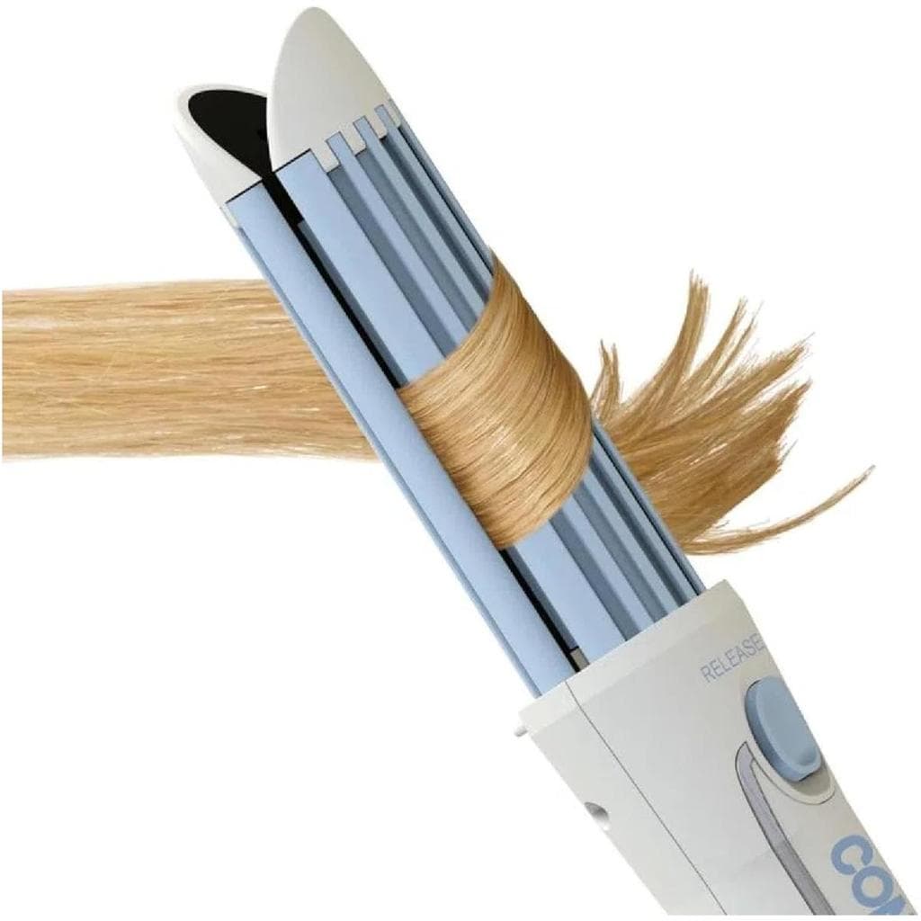 Prancha Modeladora Conair Duo Creative 2 em 1 Liso e Cachos 200C Quartzo Rosa Bivolt Aquecimento 30s
