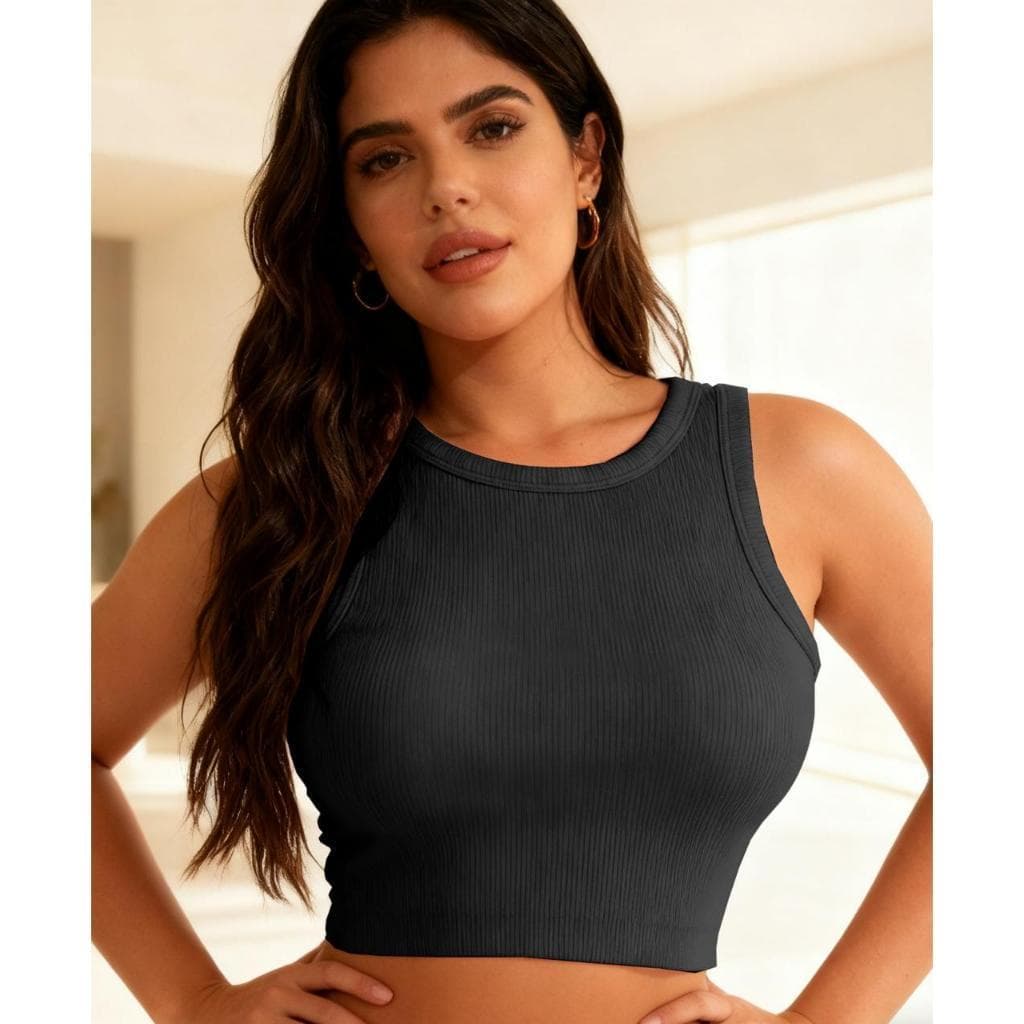 Novo colete curto casual de moda feminina de verão