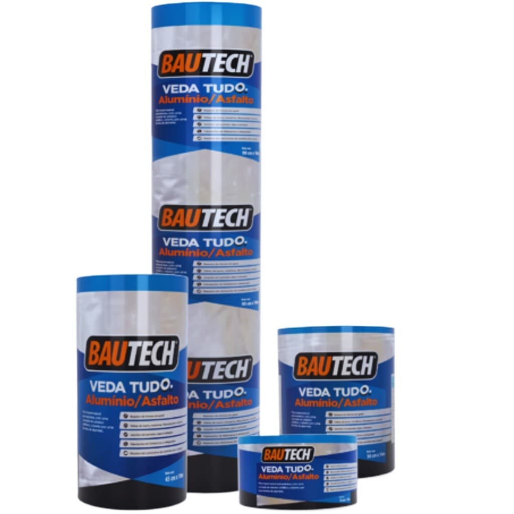Manta Asfaltica Veda Tudo Bautech Fita multiuso Auto-Adesiva Aluminizada Varios Tamanhos!