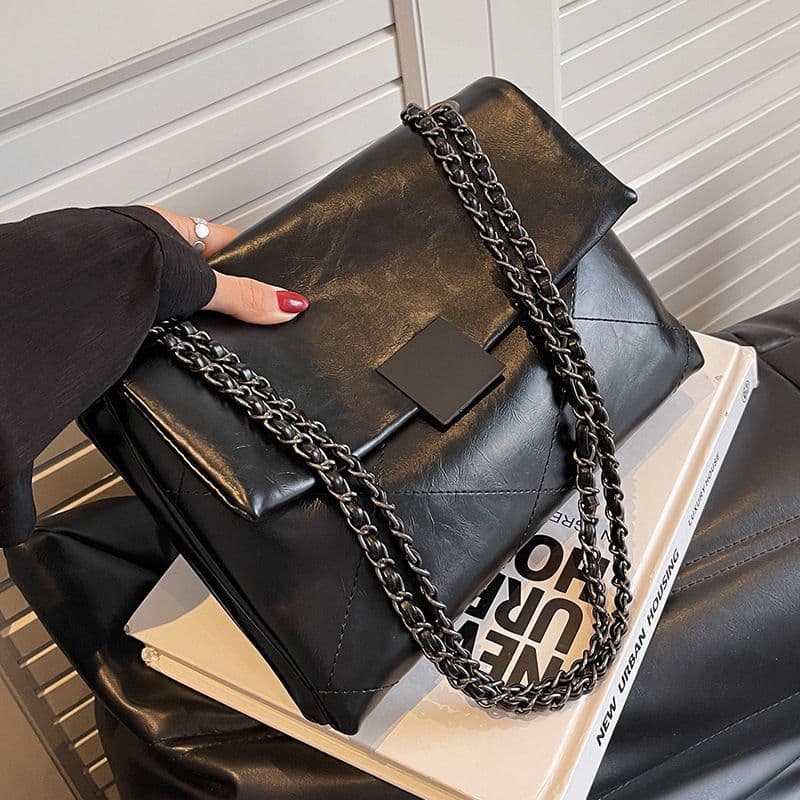Acessório Feminino Diário Com Grande Capacidade E Bolsa Envelope Quadrada Retrô Estilosa De Corrente Costurada