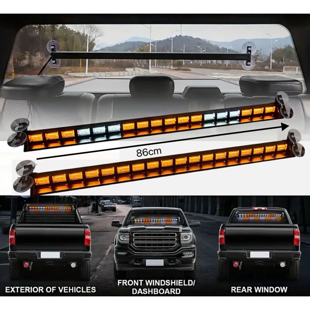 Luz ambiente para carro Luz de emergência bicolor Luz estroboscópica de advertência