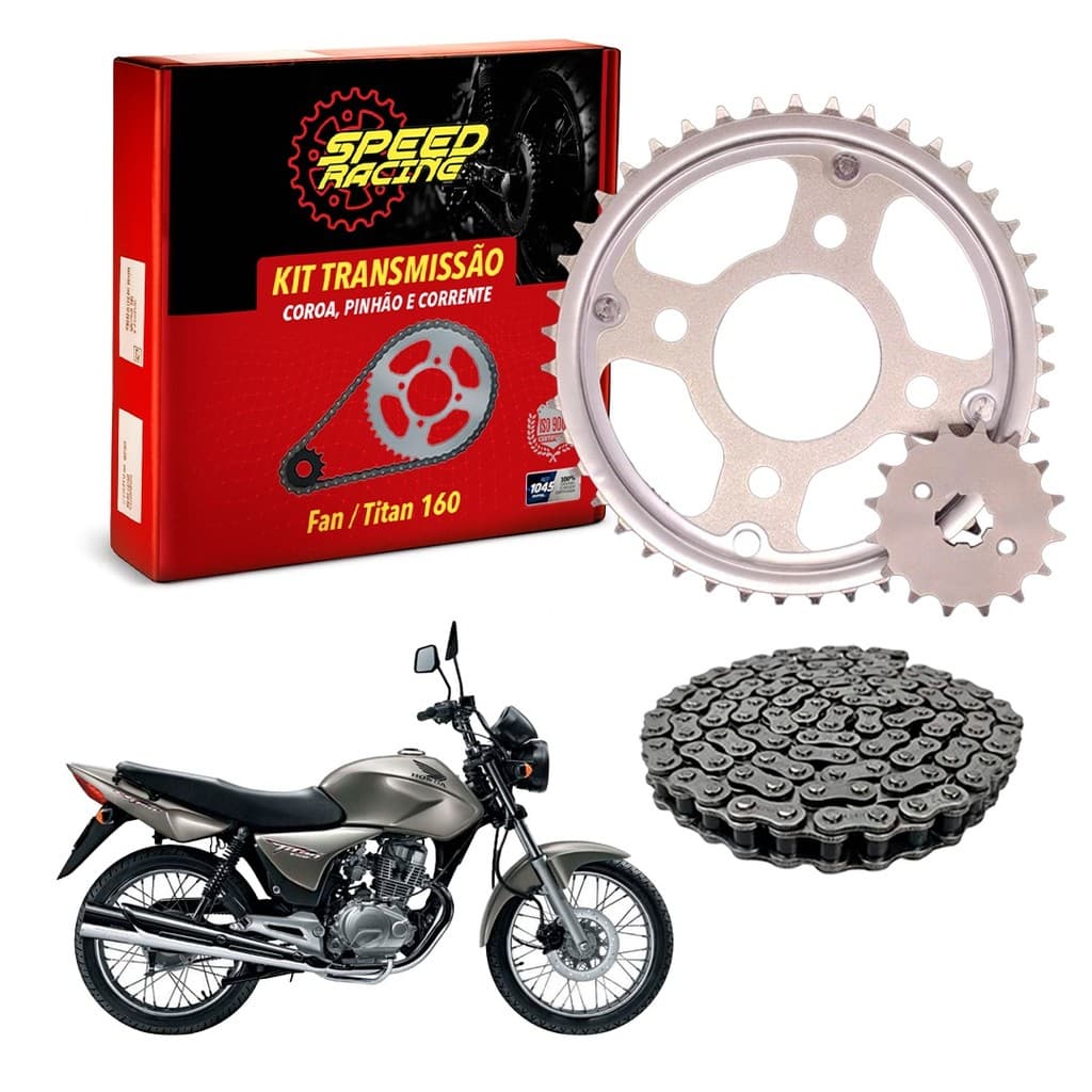 Kit Relação Titan/Fan 160 Speed Racing - Aço 1045